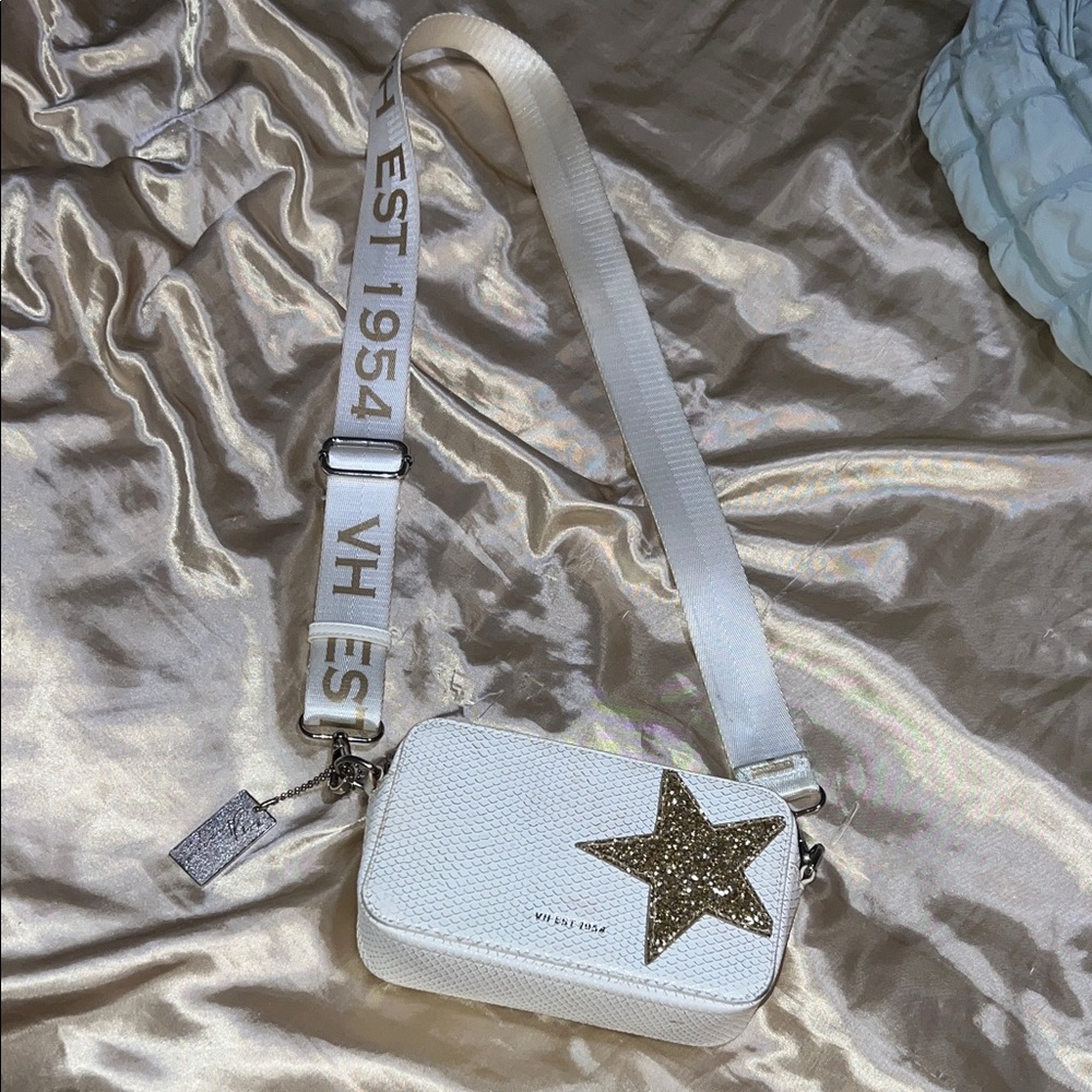 Vintage havana White and Gold Star Crossbody Bag